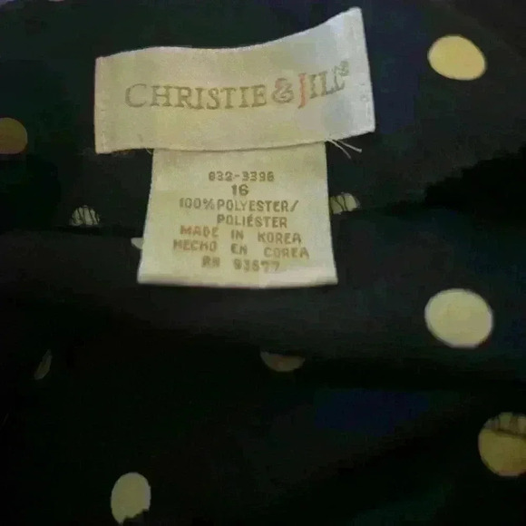 Christine & Jill 1980s Vintage Blouse Size 16 Polka Dot Button Down Top - Picture 5 of 5